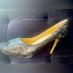 Enzo angiolini open toe pump. Can go from work to a wedding